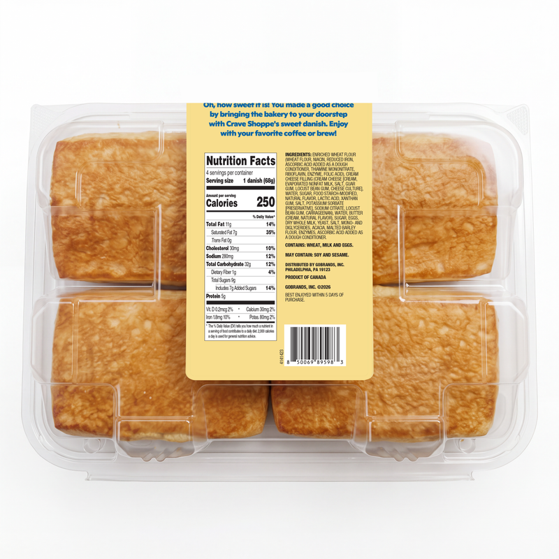 Crave Shoppe Cream Cheese Danish 4ct (Limited Time Only)