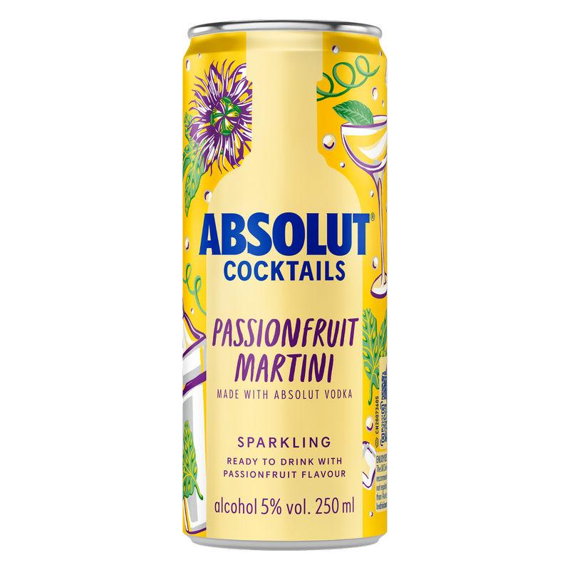 Absolut Passionfruit Martini Cocktail, 250ml