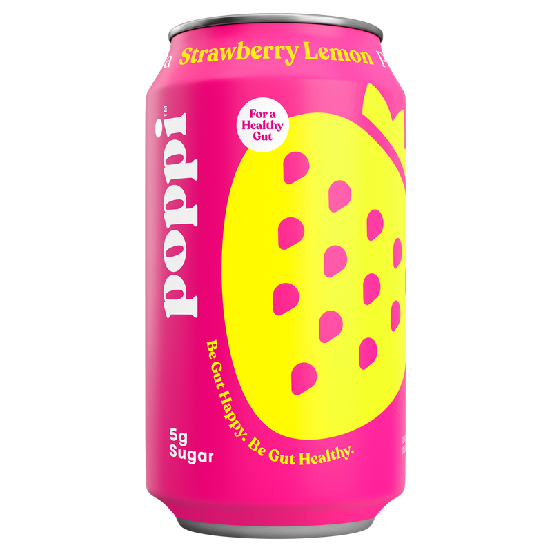 Poppi Prebiotic Soda Strawberry Lemon 12oz Can