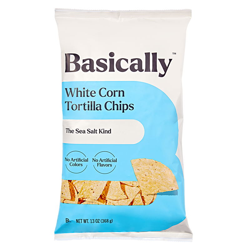 Basically Party Size Sea Salt White Corn Tortilla Chips 13oz