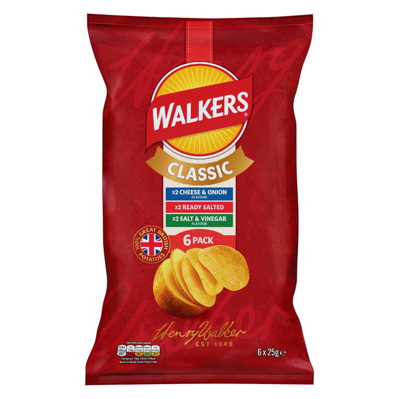 Walkers Classic Variety, 6 x 25g