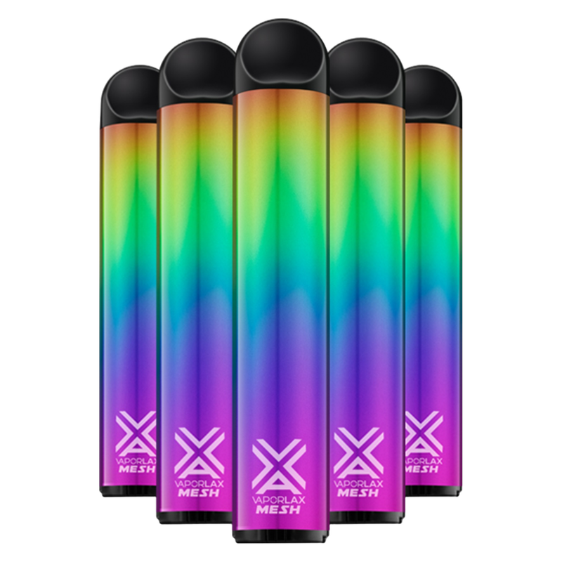5 Pack VaporLax Disposable Vape Rainbow Mix 50mg 6.5ml