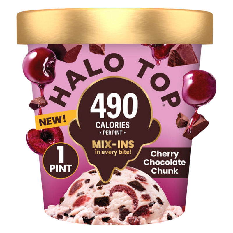 Halo Top Mix Ins Cherry Chocolate Chunk Light Pint, 16oz
