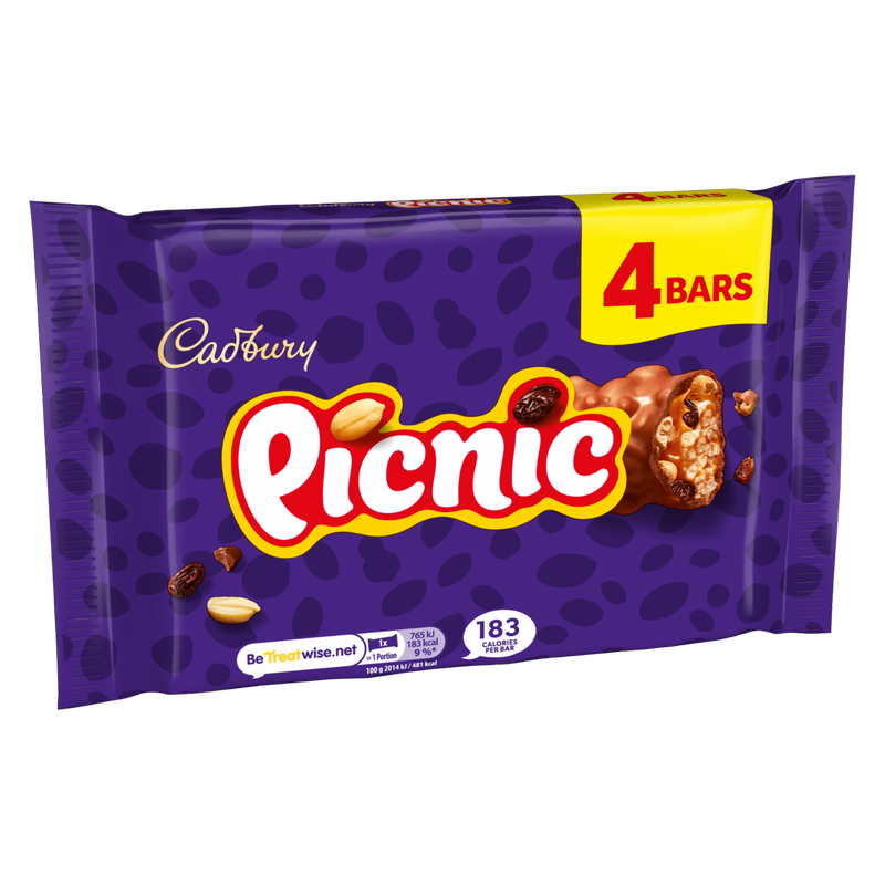 Cadbury Picnic Chocolate Bars, 4 x 38g