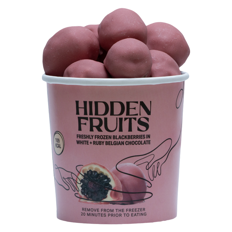 Hidden Fruits White & Ruby Belgian Chocolate Coated Blackberries, 150g