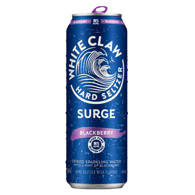 White Claw Hard Seltzer Surge Blackberry Single 19.2oz Can 8% ABV