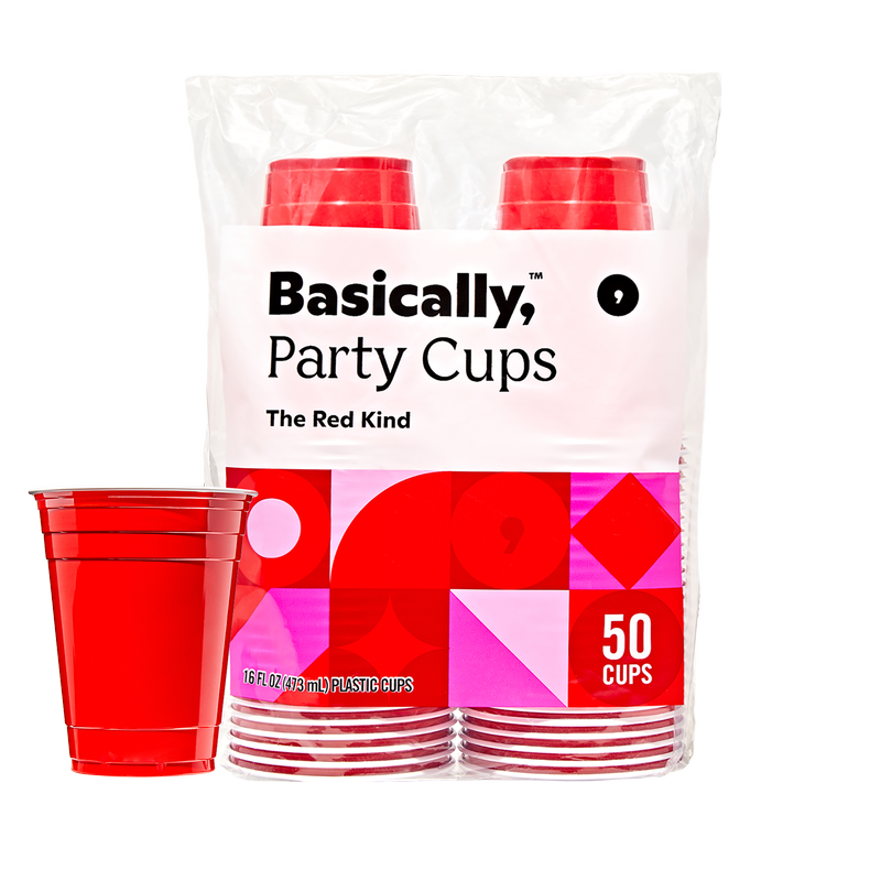 Basically, 50ct Red Party Cups