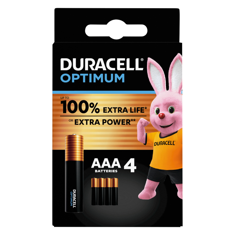 Duracell Optimum AAA Batteries, 4pcs
