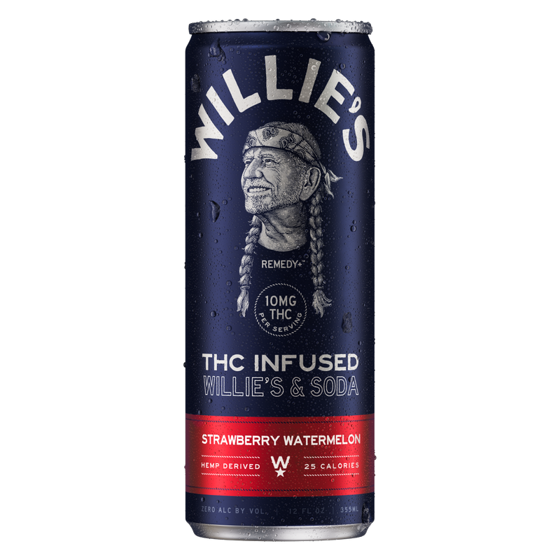 Willie's Remedy 10mg THC Strawberry Watermelon Seltzer 4pk 12oz Can