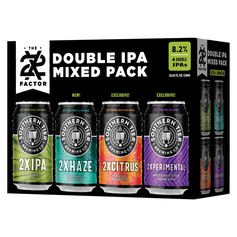 Southern Tier 2X Factor Double IPA Mixed Variety Pack 12pk 12oz Can 8.2% ABV