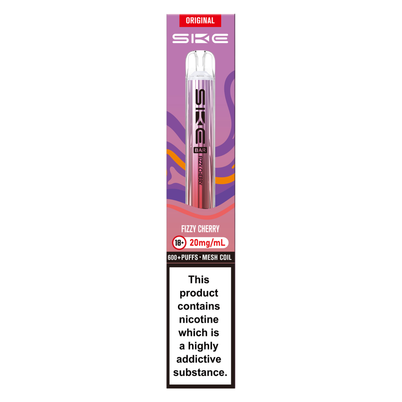 SKE BAR 600 Rechargable Prefilled Kit Fizzy Cherry 20mg, 1pcs