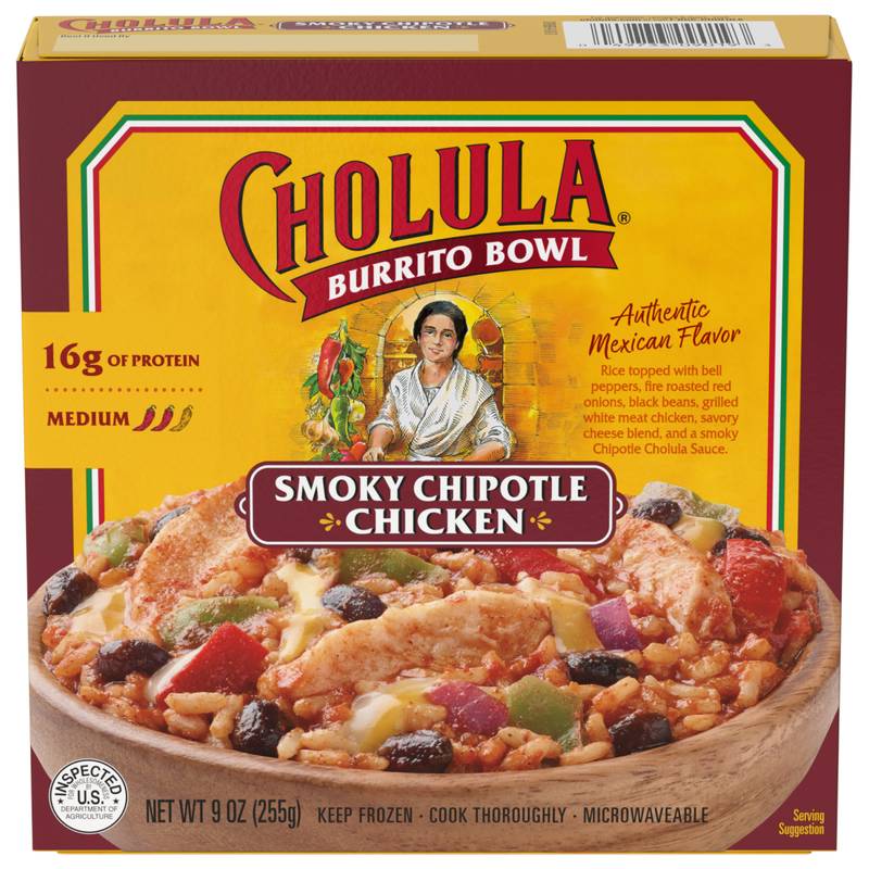 Cholula Frozen Smoky Chicken Chipolte Bowl, 9oz