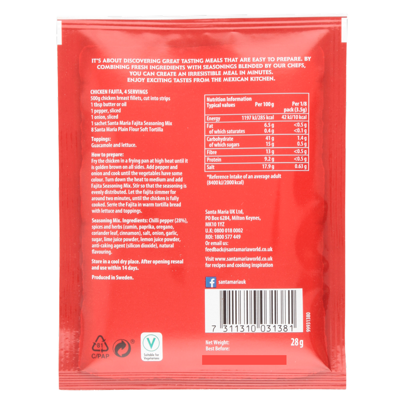 Santa Maria Seasoning Mix for Fajita Medium, 28g