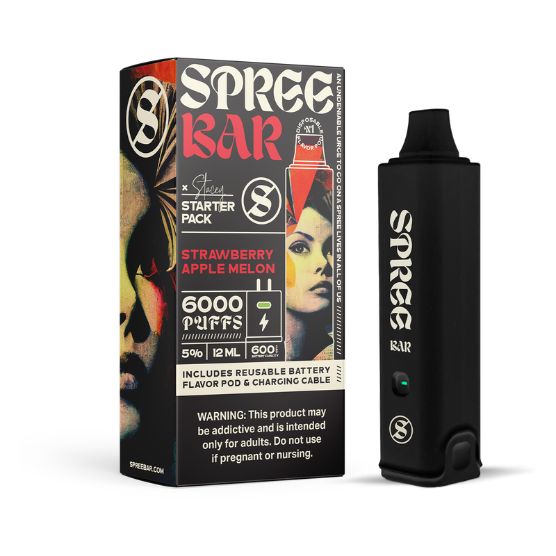 Spree Bar Tobacco-Free Strawberry Apple Melon Disposable Vape