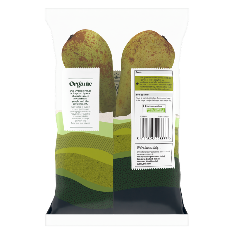 Morrisons Organic Pears, 3pcs