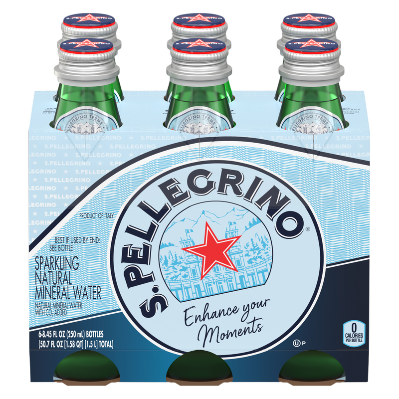 San Pellegrino Sparkling Natural Mineral Water 6pk 8.45oz Bottle