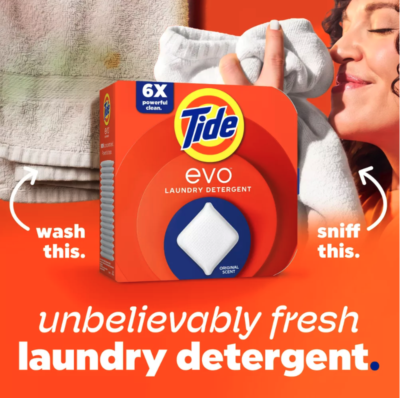 Tide Evo Detergente en tabletas para ropa, aroma original, 22 unidades