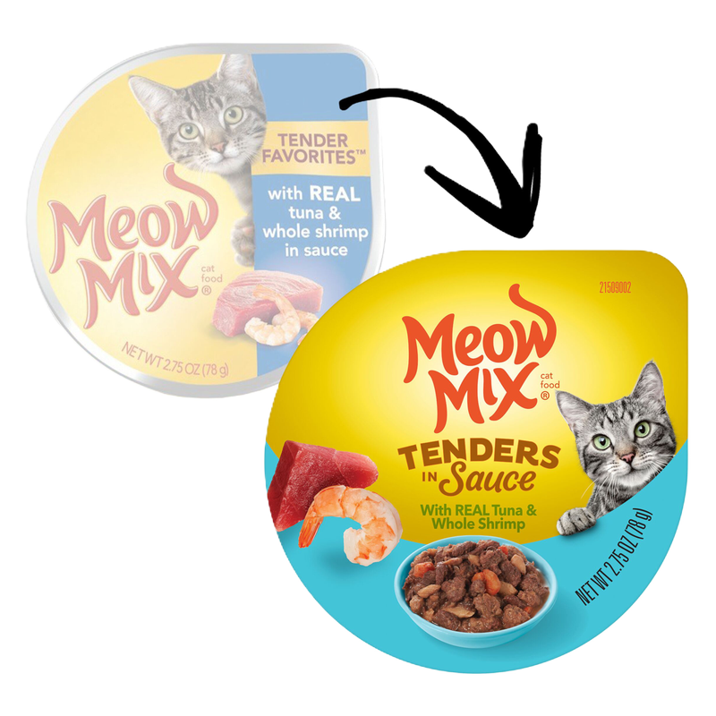 Meow Mix Tenders in Sauce Tuna & Shrimp 2.75oz