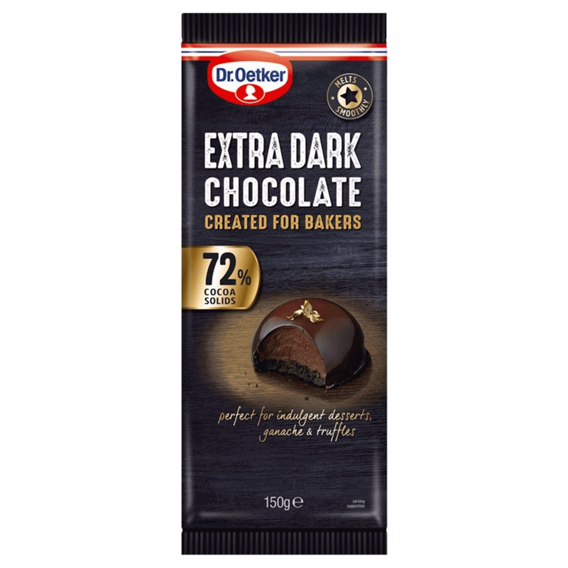 Dr. Oetker 72% Extra Dark Chocolate Bar, 150g