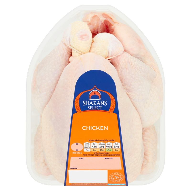 Shazan Medium Whole Chicken (Halal), 1.4-1.8kg