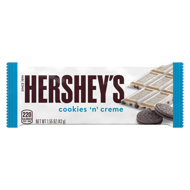 HERSHEY'S Cookies 'n' Creme Candy Bar, 1.5 oz