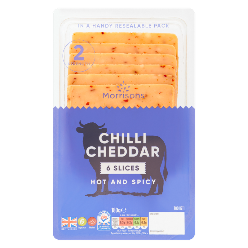 Morrisons Chilli Cheddar Cheese Slices, 180g
