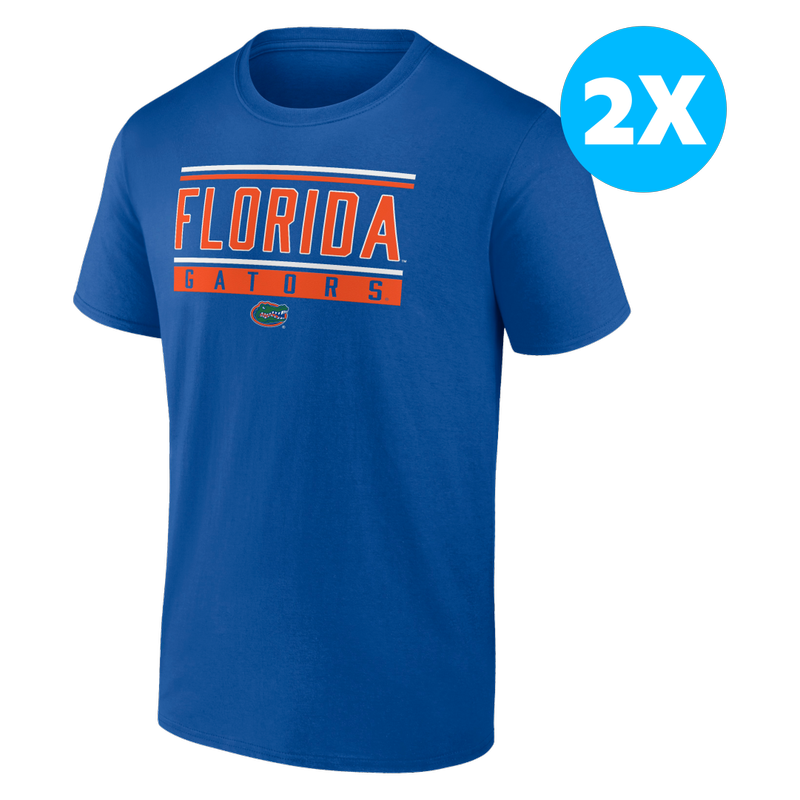 University of  Florida Fundamentals Cotton Stripe and Block Short Sleeve Tee-Size 2XL