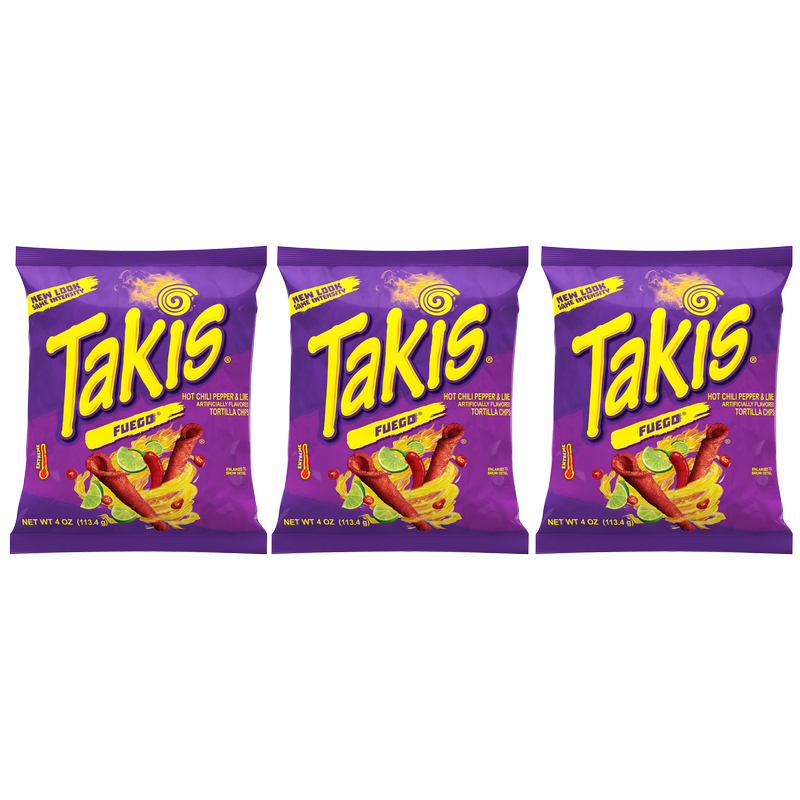 3ct Takis Fuego Hot Chili Pepper & Lime Tortilla Chips 4oz