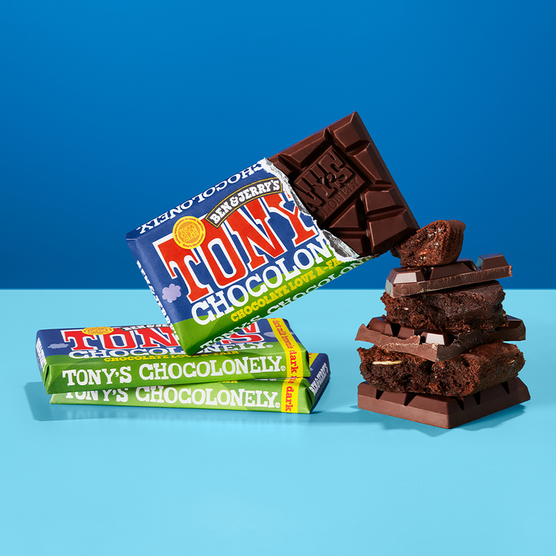 Tony's Chocolonely and Ben & Jerry's Love A-Fair Dark Milk Chocolate with Brownie Bar 6.35oz