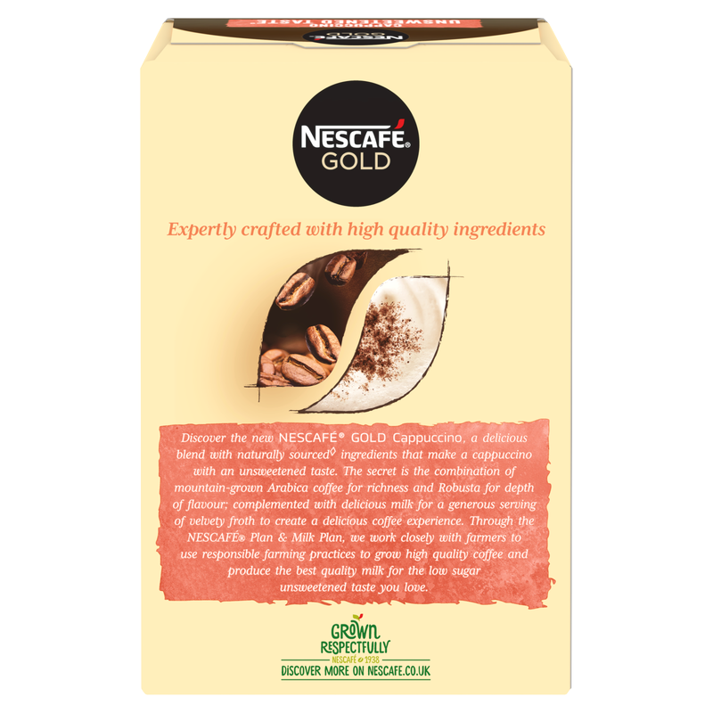 Nescafe Unsweetened Gold Cappuccino Instant Coffee, 8 x 14.2pcs