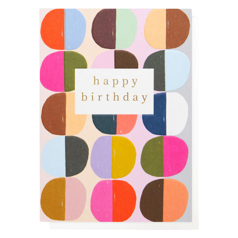 Caroline Gardner Multi Circles Happy Birthday Card, 1pcs