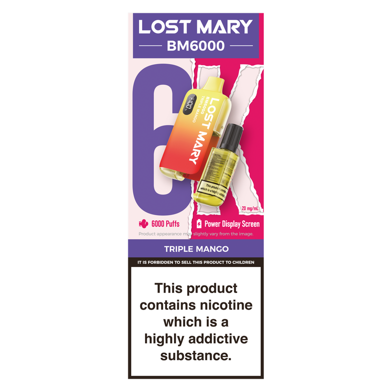 Lost Mary BM6000 Rechargeable Triple Mango, 1pcs