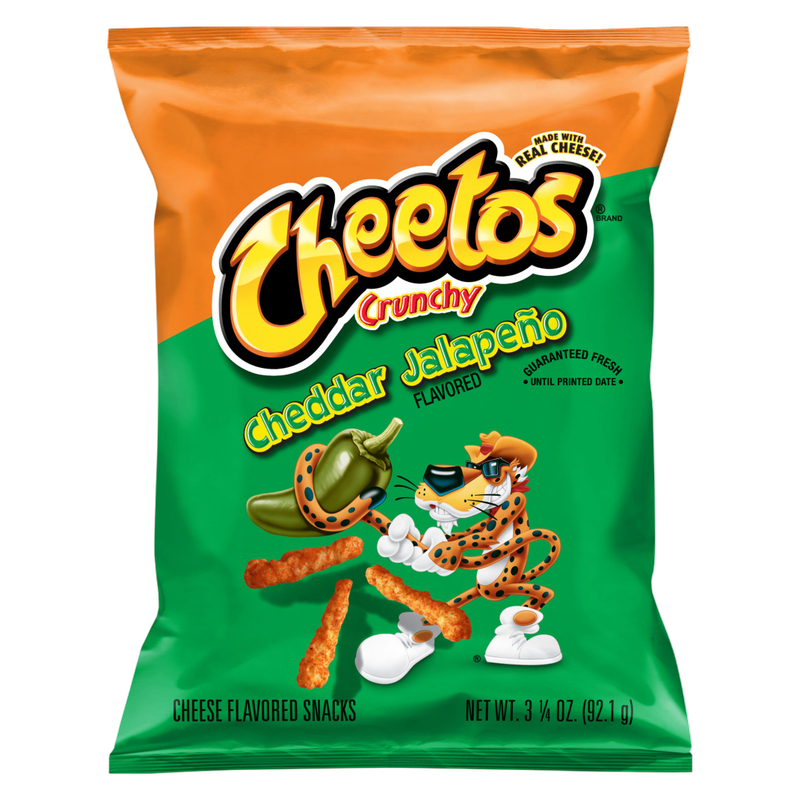 Cheetos Crunchy Cheese Flavored Snacks Cheddar Jalapeno Flavored 3 1/4 Oz