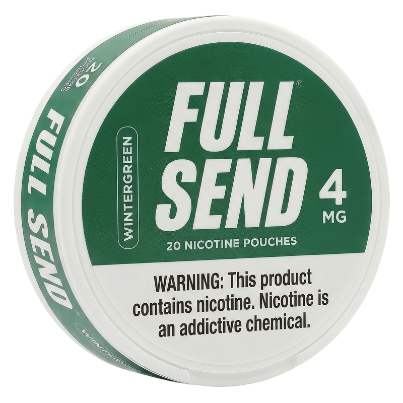 Full Send Wintergreen Nicotine Pouch, 4mg.