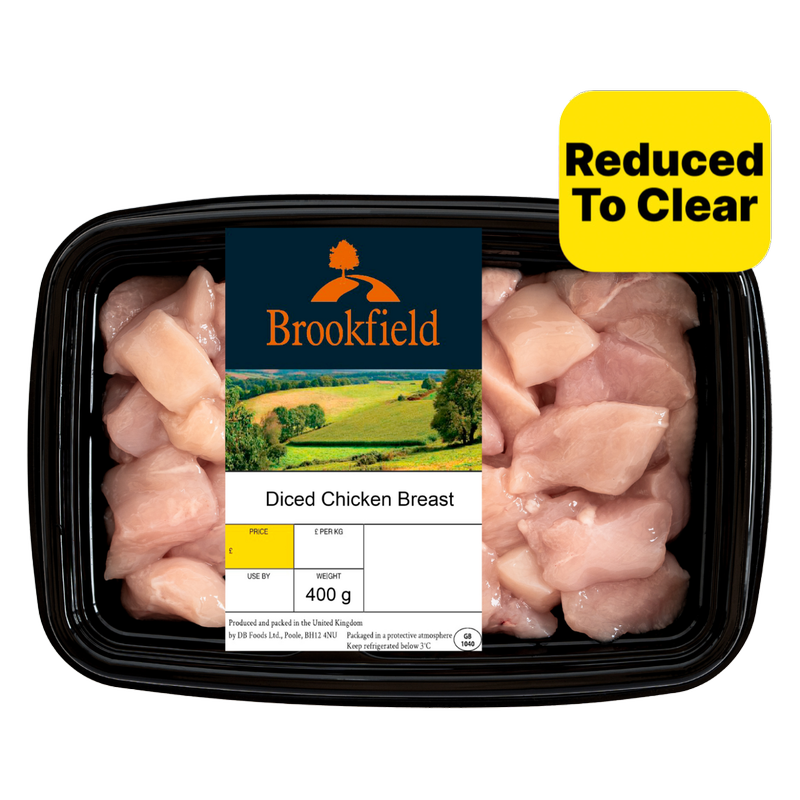 Reduced - Brookfield Farm Diced Chicken Breast, 400g