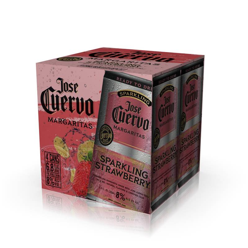 Jose Cuervo Sparkling Margarita Strawberry 4pk 200ml Can 8% ABV
