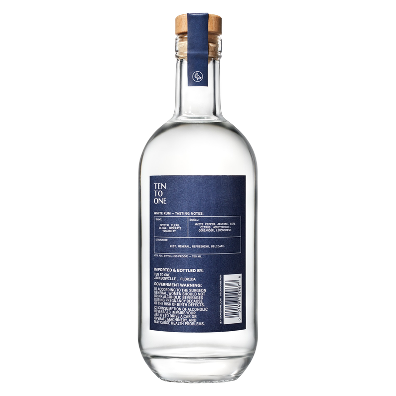 Ten To One Caribbean White Rum 750ml (90 Proof)