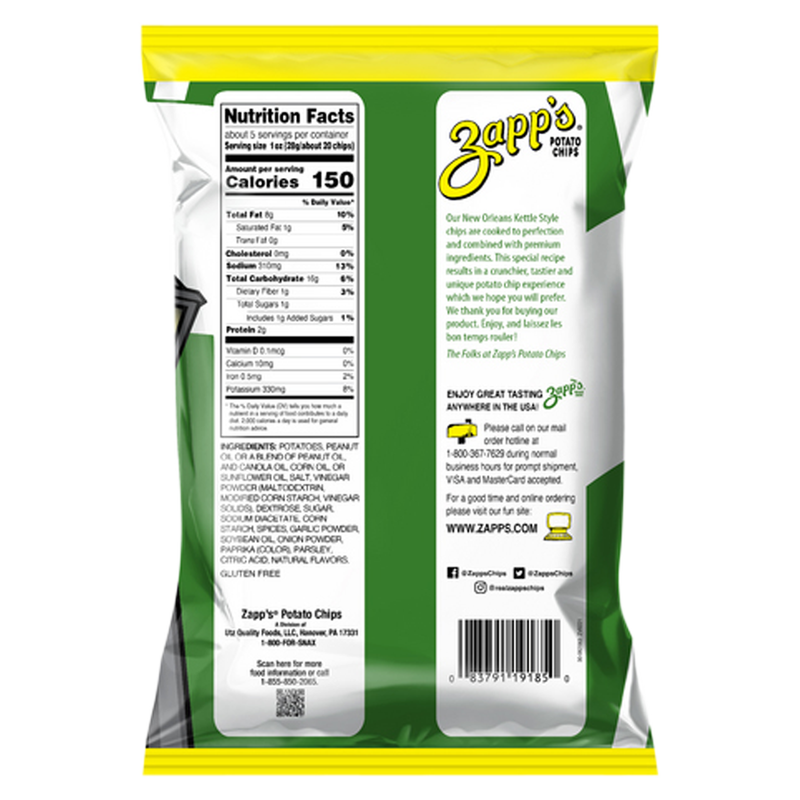 Zapp's Cajun Dill Gatortater Kettle Potato Chips 4.75oz