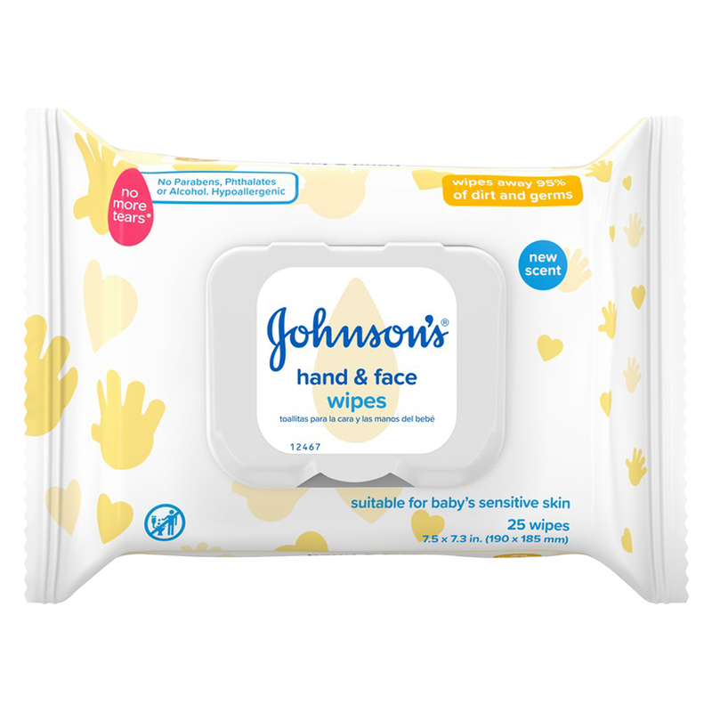 Johnson's Hand & Face Wipes 25ct