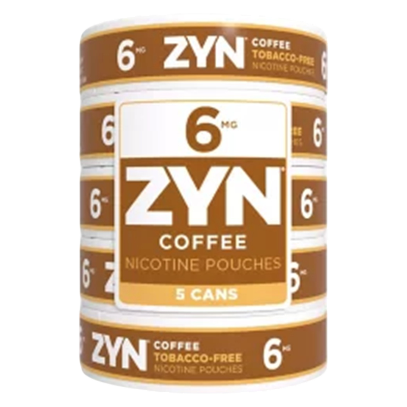 5 Pack ZYN Nicotine Pouches Coffee 6mg Tin
