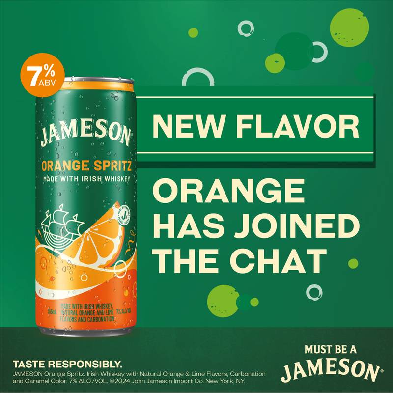 Jameson Orange Spritz Irish Whiskey Cocktail 4pk 12oz Cans 7% ABV