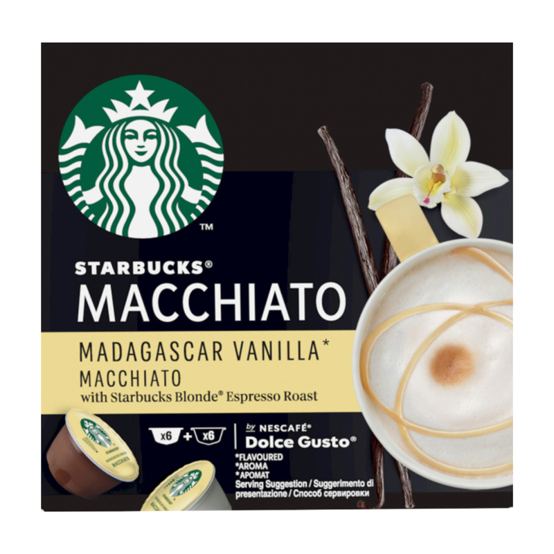 Starbucks Vanilla Macchiato Dolce Gusto Coffee Pods, 12pcs