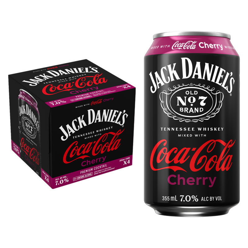 Jack Daniel's & Coca-Cola Cherry 4pk 12oz Cans 7% ABV