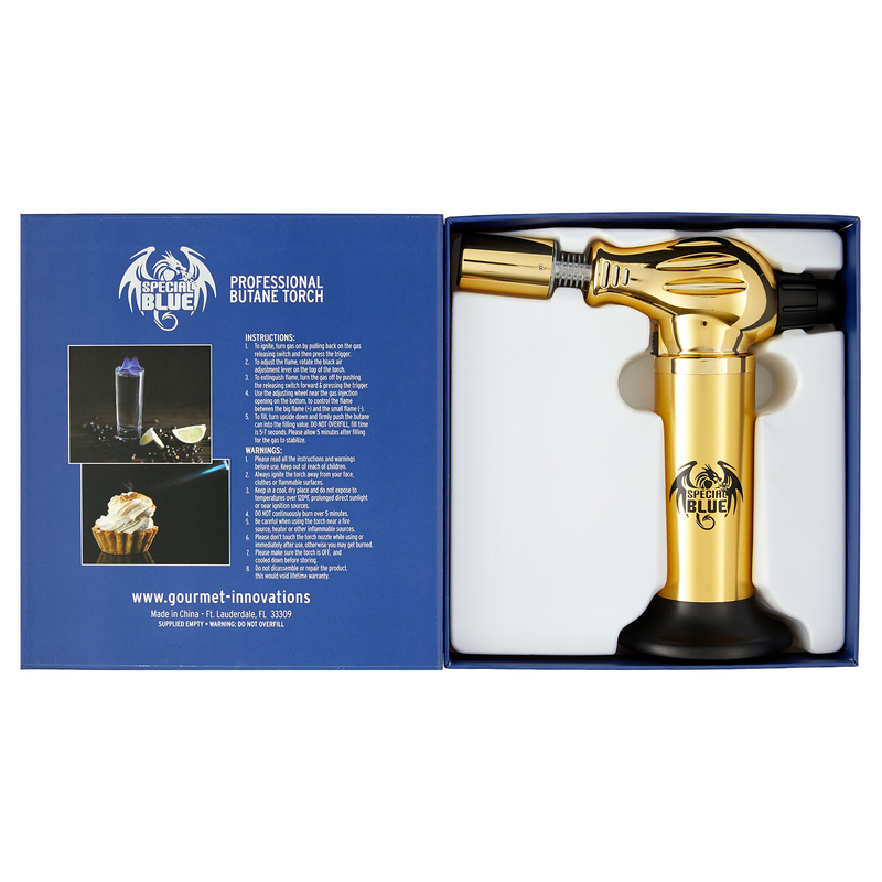 Special Blue The Flame Thrower Gold Butane Torch