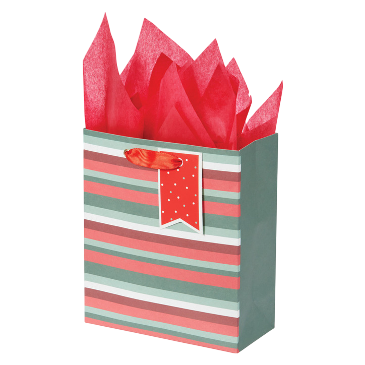 Holiday Stripe 6.5" Gift Bag 