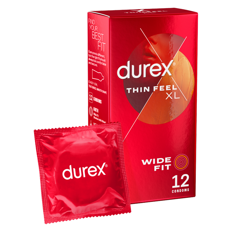 Durex Thin Feel XL Wide Fit Condoms, 12pcs