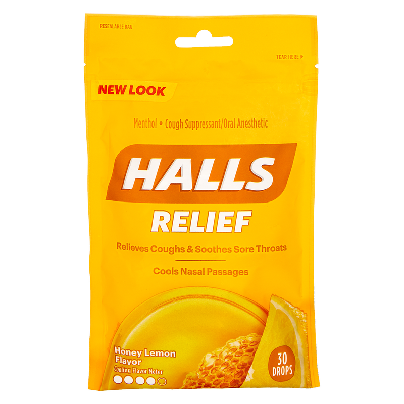 Halls Honey Lemon Cough Drops 30ct