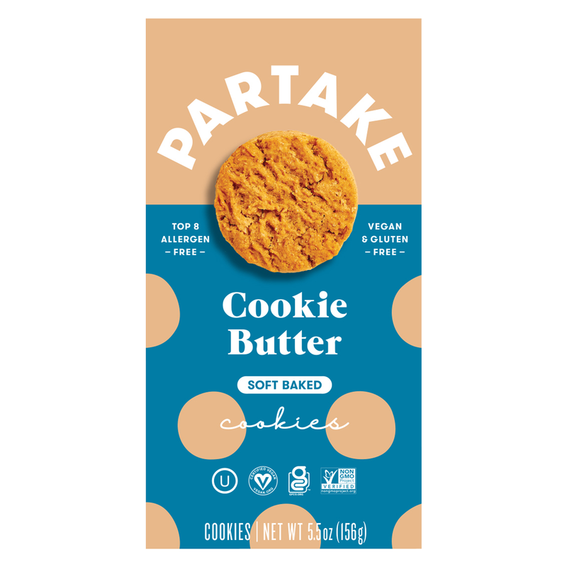 Partake Gluten Free Vegan Soft Baked Cookie Butter Cookies 5.5oz