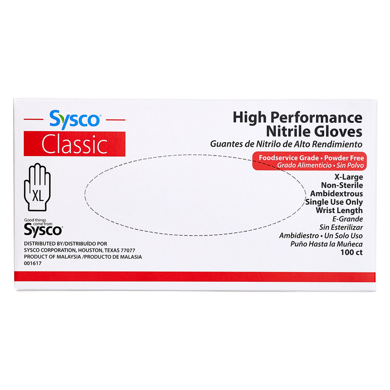 Sysco XL Gloves 100ct