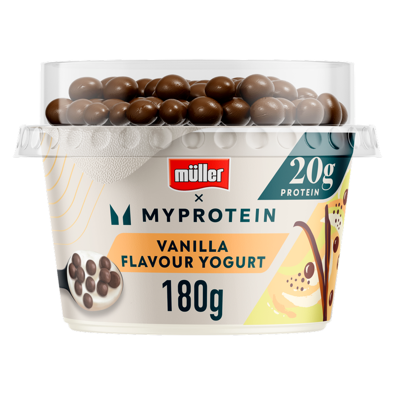 Muller x MyProtein Vanilla Yoghurt with Chocolate Balls, 180g